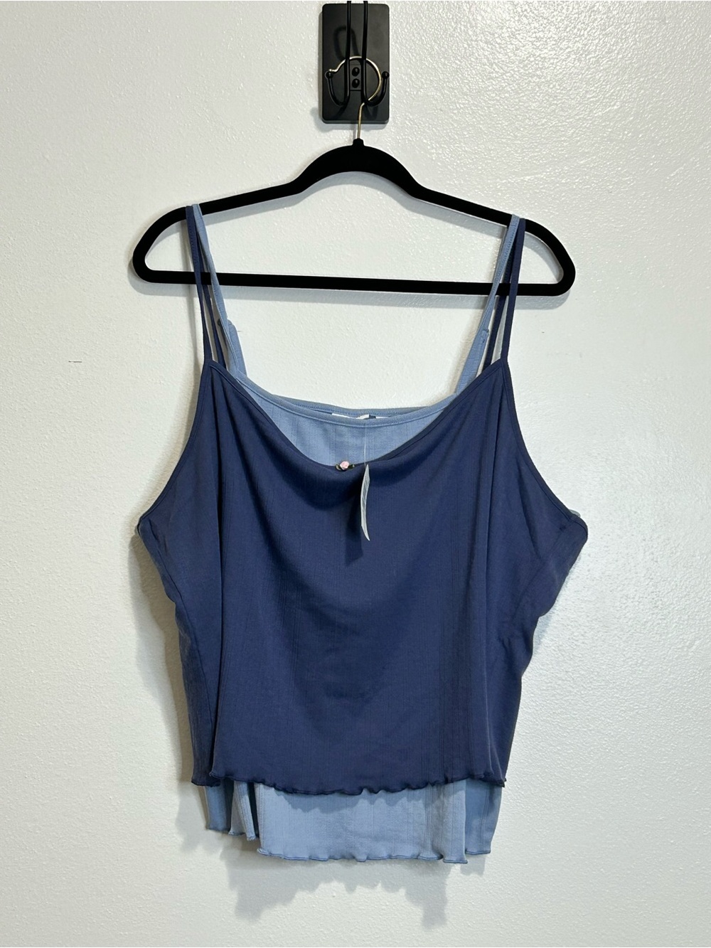 NWT Lovesick Torrid Crown Blue Double Layer Rosette Square Neck Cami Top 3X 3